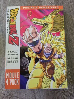Dragon Ball Z Collection 3 DVD Movie, 4 Pack, Broly Second Coming Fusion Wrath